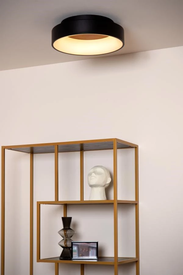 Lucide MIRAGE - Flush ceiling light - Ø 38 cm - LED Dim. - 1x22W 2700K - Black - ambiance 1
